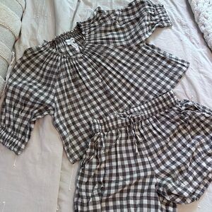 Apiece Apart Brown Plaid Set